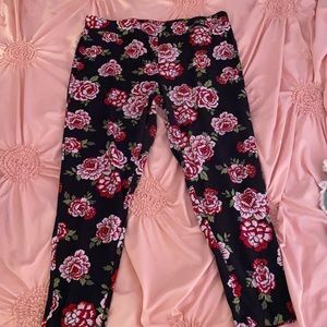 Black Floral Leggings